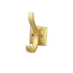 Hickory Hardware Dover Collection Hook 3/4 Inch Center to Center Brushed Golden Brass Finish