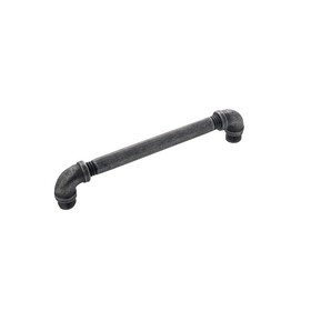 Hickory Hardware Pipeline Collection Pull 6-5/16 Inch (160mm) Center to Center Black Nickel Vibed Finish