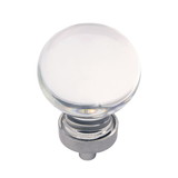 Hickory Hardware HH075853-GLSN Crystal Palace Collection Knob 1-3/8 Inch Diameter Glass with Satin Nickel Finish