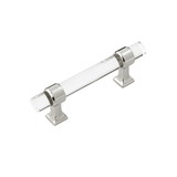 Hickory Hardware HH075857-CA14 Crystal Palace Collection Pull 3 Inch Center to Center Crysacrylic with Polished Nickel Finish