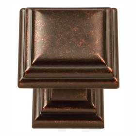 Hickory Hardware Somerset Collection Knob 1-1/16 Inch Square Dark Antique Copper Finish