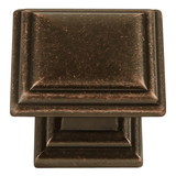 Hickory Hardware Somerset Collection Knob 1-5/16 Inch Square Dark Antique Copper Finish
