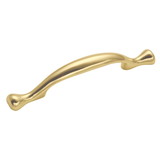 Hickory Hardware Conquest Collection Pull 3 Inch Center to Center Polished Brass Finish