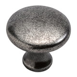 Hickory Hardware Conquest Collection Knob 1-1/8 Inch Diameter Black Nickel Vibed Finish