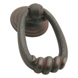 Hickory Hardware Manchester Collection Ring Pull 2-1/8 Inch x 1-1/2 Inch Rustic Iron Finish