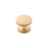 Hickory Hardware American Diner Collection Knob 1-3/8 Inch Diameter Brushed Golden Brass Finish
