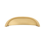 Hickory Hardware American Diner Collection Cup Pull 3 Inch & 3-3/4 Inch (96mm) Center to Center Brushed Golden Brass Finish