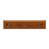 Hickory Hardware 4 Key Hook Rail 8 Inch Long Maple Stained with Refined Bronze Finish