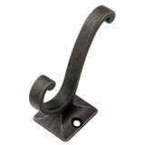 Hickory Hardware Catania Collection Coat Hook Double 3/4 Inch Center to Center Windover Antique Finish