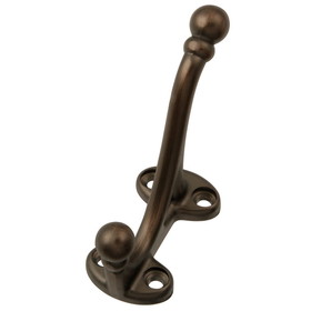 Hickory Hardware Hooks Collection Coat Hook Double 5/8 Inch Center to Center Refined Bronze Finish
