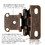 Hickory Hardware P2710F-AB Hinge Semi-Concealed 1/2 Inch Overlay Face Frame Part Wrap Self-Close Antique Brass Finish (2 Pack)