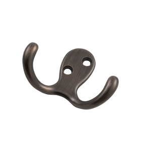 Hickory Hardware Hooks Collection Utility Hook Double 3/8 Inch Center to Center Refined Bronze Finish