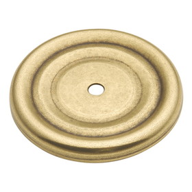 Hickory Hardware P282-LP Manor House Collection Backplate Knob 1-7/8 Inch Diameter Lancaster Hand Polished Finish