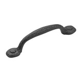 Hickory Hardware Refined Rustic Collection Pull 3-3/4 Inch (96mm) Center to Center Black Iron Finish