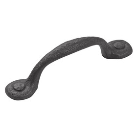Hickory Hardware Refined Rustic Collection Pull 3 Inch Center to Center Black Iron Finish