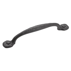 Hickory Hardware Refined Rustic Collection Appliance Pull 8 Inch Center to Center Black Iron Finish