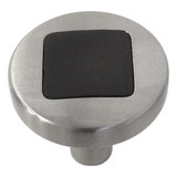 Hickory Hardware Loft Collection Knob 1 Inch Diameter Satin Nickel with Black Finish