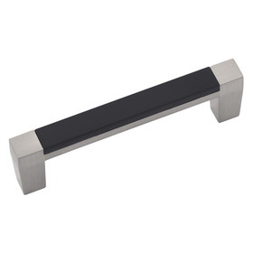 Hickory Hardware Loft Collection Pull 3 Inch Center to Center Satin Nickel with Black Finish