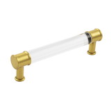 Hickory Hardware Midway Collection Pull 5-1/16 Inch (128mm) Center to Center Crysacrylic with Brushed Golden Brass Finish