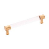 Hickory Hardware Midway Collection Pull 6-5/16 Inch (160mm) Center to Center Crysacrylic with Brushed Golden Brass Finish