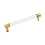 Hickory Hardware Midway Collection Pull 7-9/16 Inch (192mm) Center to Center Crysacrylic with Brushed Golden Brass Finish