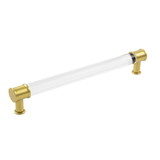 Hickory Hardware Midway Collection Pull 8-13/16 Inch (224mm) Center to Center Crysacrylic with Brushed Golden Brass Finish