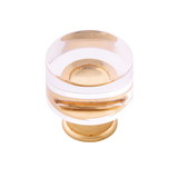 Hickory Hardware Midway Collection Knob 1-1/4 Inch Diameter Crysacrylic with Brushed Golden Brass Finish