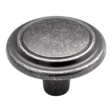 Hickory Hardware Eclipse Collection Knob 1-1/4 Inch Diameter Black Nickel Vibed Finish