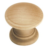 Hickory Hardware P685-UW Natural Woodcraft Collection Knob 1-1/4 Inch Diameter Unfinished Wood Finish (2 Pack)