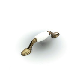 Hickory Hardware Tranquility Collection Pull 3 Inch Center to Center Veneti Bronze & White Finish