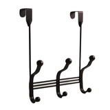 Hickory Hardware Over the Door Hooks Collection 6 Prong Over the Door Hook Rail 10-7/8 Inch Long Cocoa Bronze Finish