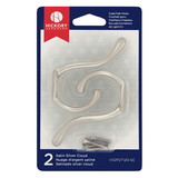 Hickory Hardware Universal Collection Coat Hook Double 5/8 Inch Center to Center Satin Silver Cloud Finish (2 Pack)