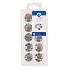 Hickory Hardware Bel Aire Collection Knob 1-1/8 Inch Diameter Satin Nickel Finish Project Pack (10 Pack)