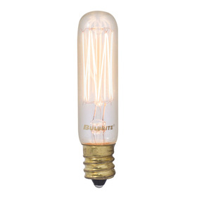 Bulbrite Incandescent T6 Candelabra Screw (E12) 25W Dimmable Nostalgic Light Bulb 2200K/Amber 4Pk (132506)