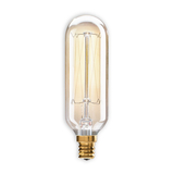 Bulbrite Incandescent T8 Candelabra Screw (E12) 40W Dimmable Nostalgic Light Bulb 2200K/Amber 4Pk (132517)
