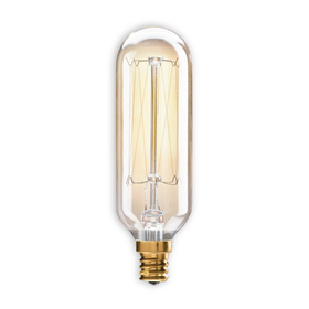 Bulbrite 861383 Incandescent T8 Candelabra Screw (E12) 40W Dimmable Nostalgic Light Bulb 2200K/Amber 4Pk