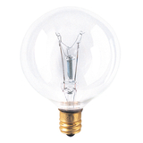 Bulbrite Incandescent G16.5 Candelabra Screw (E12) 25W Dimmable Light Bulb 2700K/Warm White 40Pk (311025)