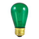 Bulbrite 861209 Incandescent S14 Medium Screw (E26) 11W Dimmable Light Bulb Transparent Green 25Pk