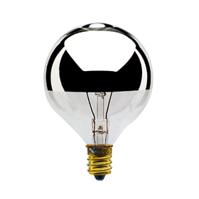 Bulbrite 861159 Incandescent G16.5 Candelabra Screw (E12) 40W Dimmable Light Bulb 2700K/Warm White Half Mirror 25Pk