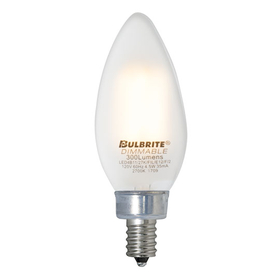 Bulbrite Led B11 Candelabra Screw (E12) 4.5W Dimmable Filament Light Bulb 2700K/Warm White 40W Incandescent Equivalent 4Pk (776672)