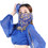 Muka Women Belly Dance Tribal Face Veil, Halloween Costume Dancing Accessory with Beads