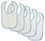 Bambini White Interlock Bib Blue Binding (Pack of 5), Blue