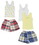 Bambini Boys Tank Tops and Boxer Shorts, Newborn, White/Yellow