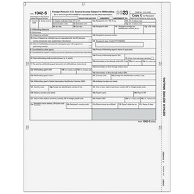 Super Forms 1042SC05 - Form 1042-S Foreign Person&#x27;s U.S. Source Income - Recipient Federal Copy C
