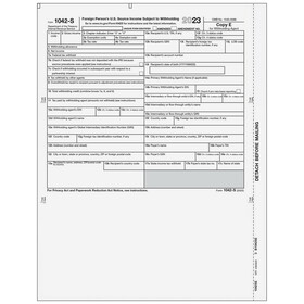 Super Forms 1042SE05 - Form 1042-S Foreign Person&#x27;s U.S. Source Income - Agent Copy E