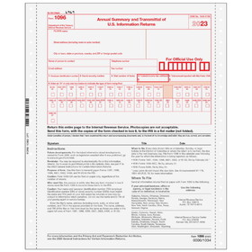 Super Forms 1096052 - Form 1096 Transmittal Summary 2-part (Carbonless)