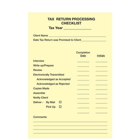 Super Forms 1207614 - Post-It Tax Return Process Checklist