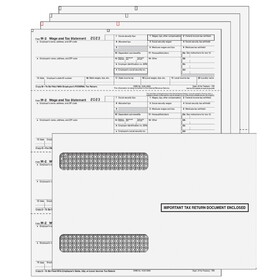 Super Forms 4DWNAS6E - 4up Horizontal W-2 Form 6-part Kit - (with Self Seal Envelopes)