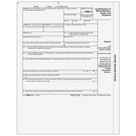 Super Forms B1098CA05 - Form 1098-C - Contributions of Motor Vehicles, Boats, and Airplanes - Copy A Federal