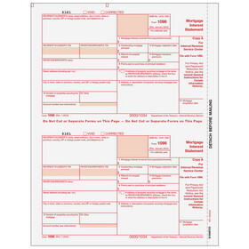Super Forms B1098FED05 - Form 1098 Mortgage Interest Statement - Copy A Federal